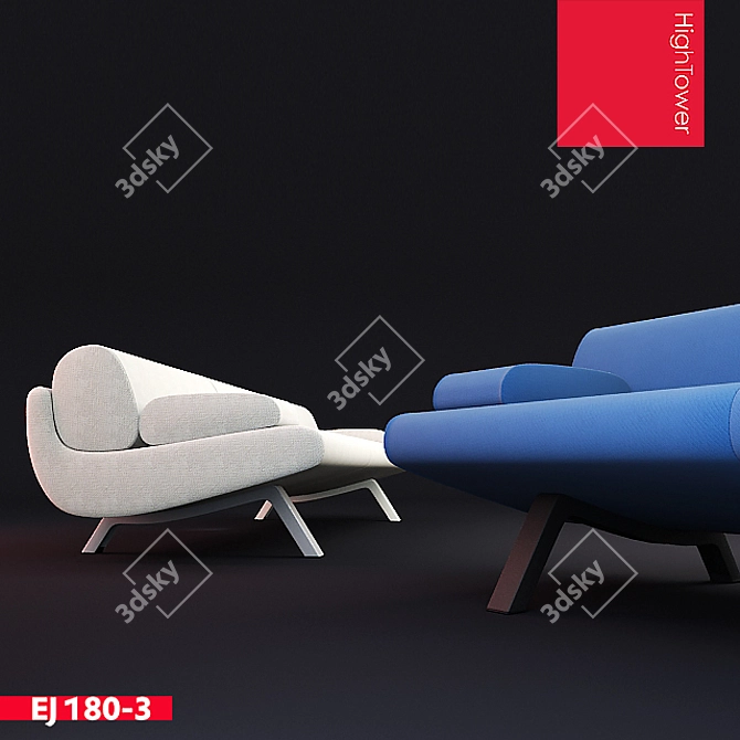 Sleek Induplo Lowback Chair 3D model image 3