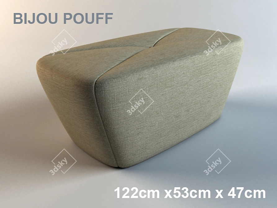 Elegant Bijou Pouf: perfect blend of style and comfort 3D model image 1