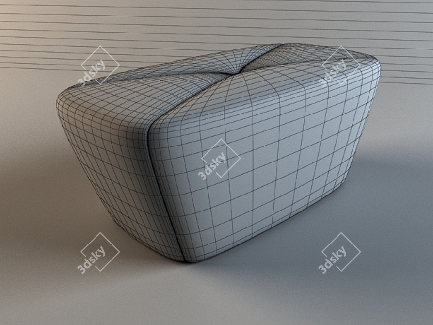 Elegant Bijou Pouf: perfect blend of style and comfort 3D model image 2