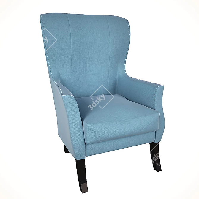 Cozy Vegas Light Blue Armchair 3D model image 1