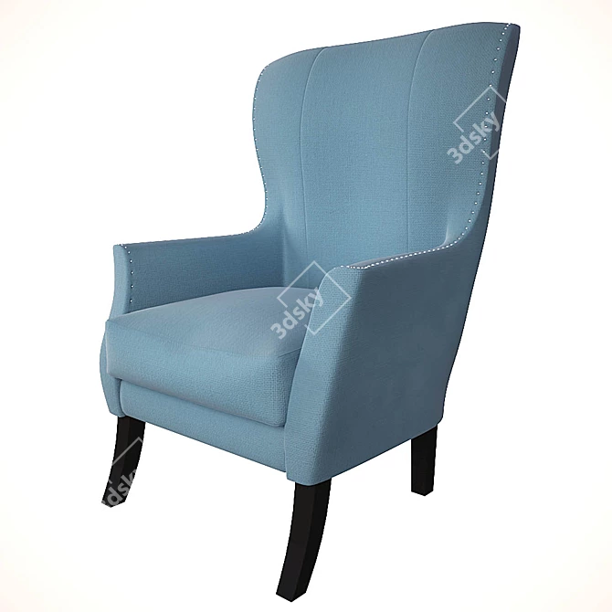 Cozy Vegas Light Blue Armchair 3D model image 2