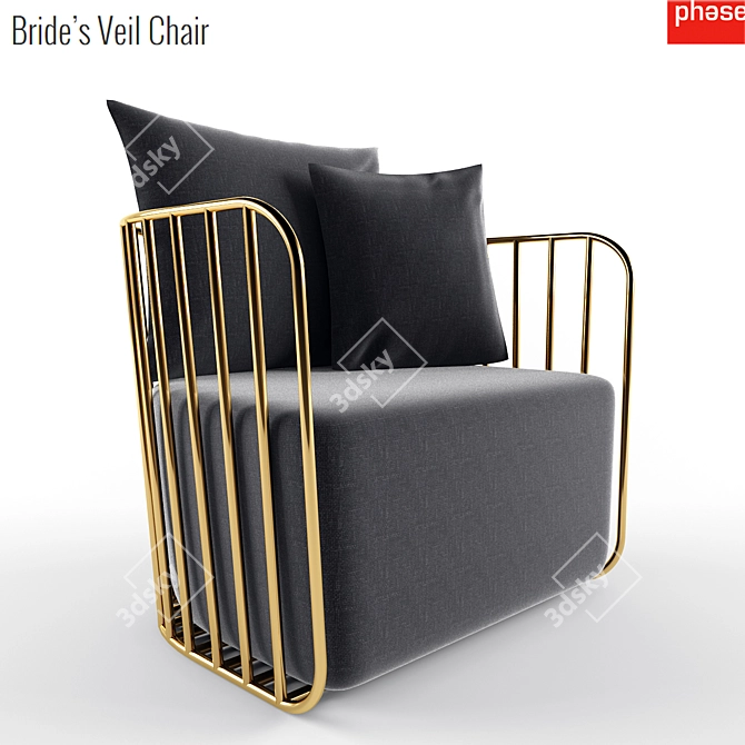 Ethereal Accent Chair: Bride's Veil 3D model image 1