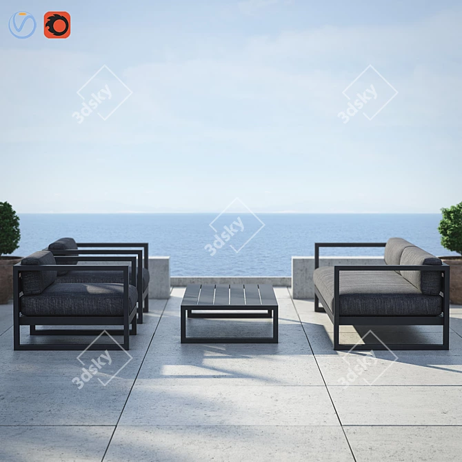 Restoration Hardware Aegean Sofa Set 3D model image 4