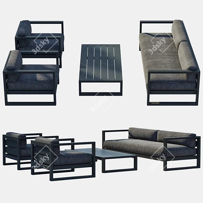 Restoration Hardware Aegean Sofa Set 3D model image 6