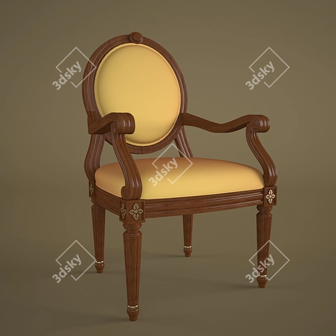 Elegant Comfort: Classic Luxury Chair 3D model image 2