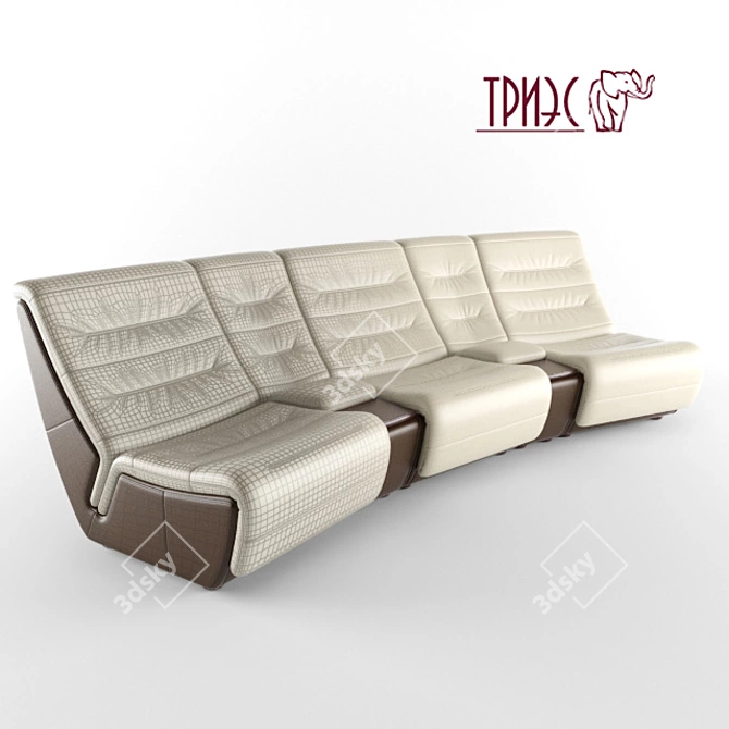 Diana Bay Bed: Ultimate Home Theater Comfort 3D model image 1