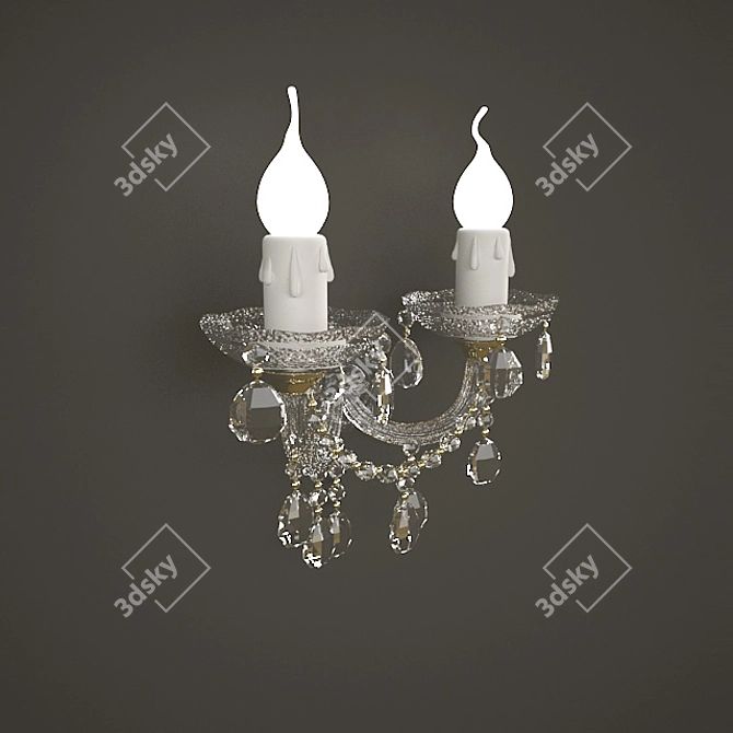 Elegant Crystal Wall Sconce 3D model image 1