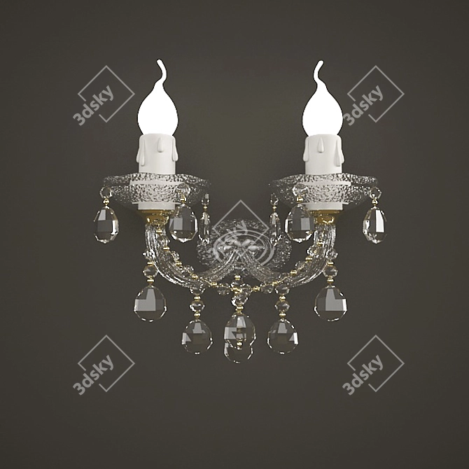 Elegant Crystal Wall Sconce 3D model image 2