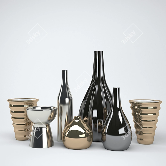 Elegant Modern Vase Collection 3D model image 1