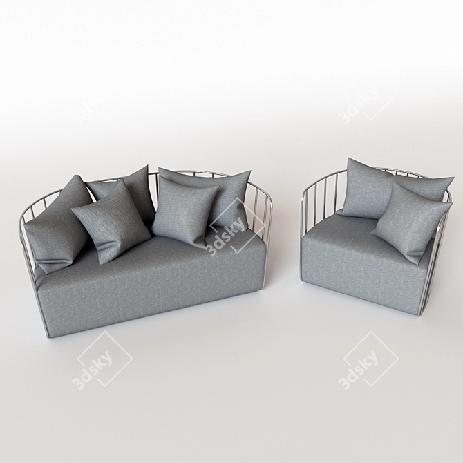 Radiant Elegance Veil Chair 3D model image 2