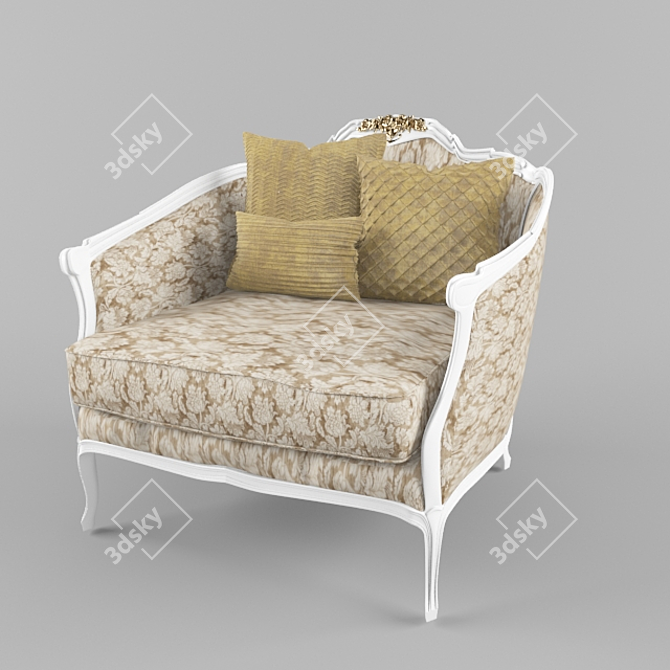 Luxurious Armchair by Angelo Cappellini 3D model image 1