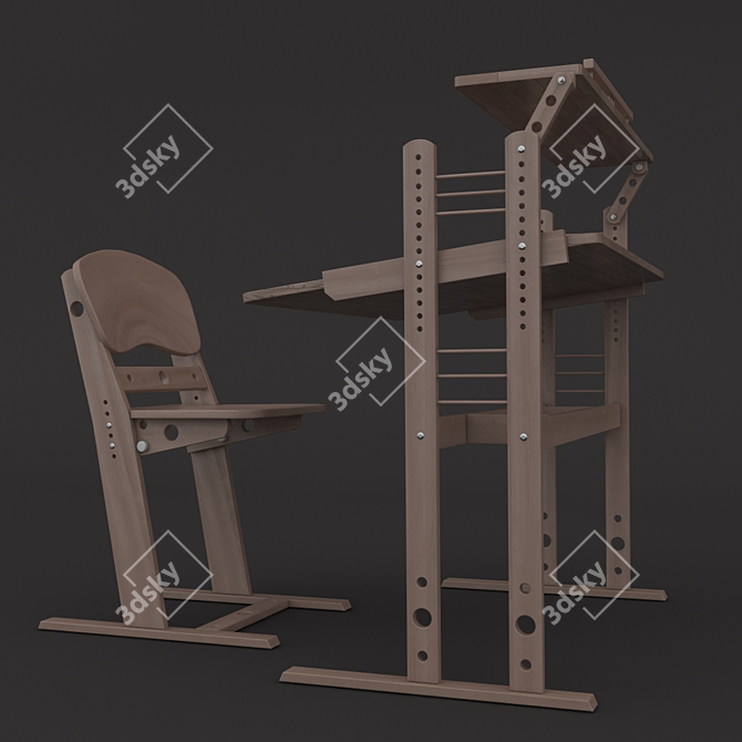 "Schoolboy Plus" Desk & Chair Set 3D model image 1