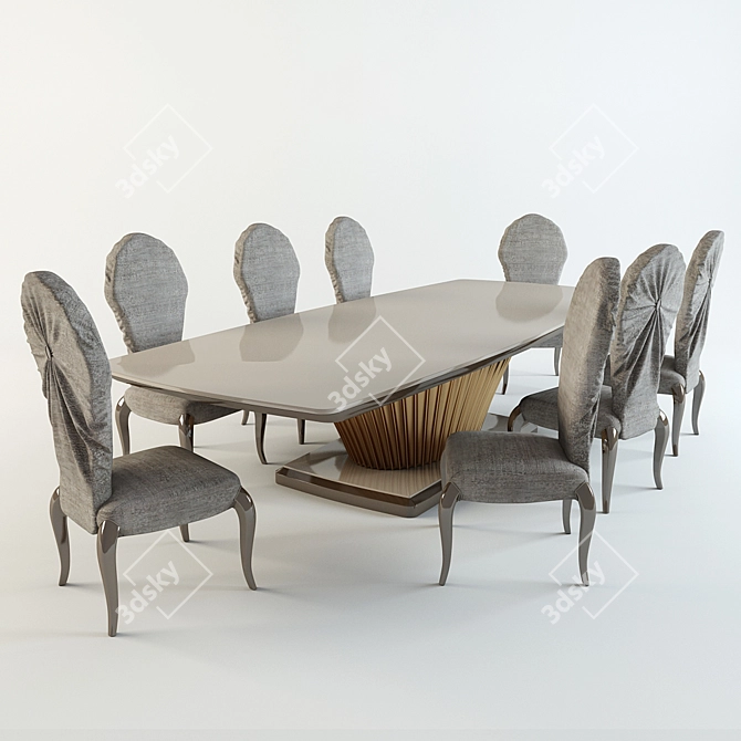 Elegant Dining Table Set by Pregno 3D model image 1