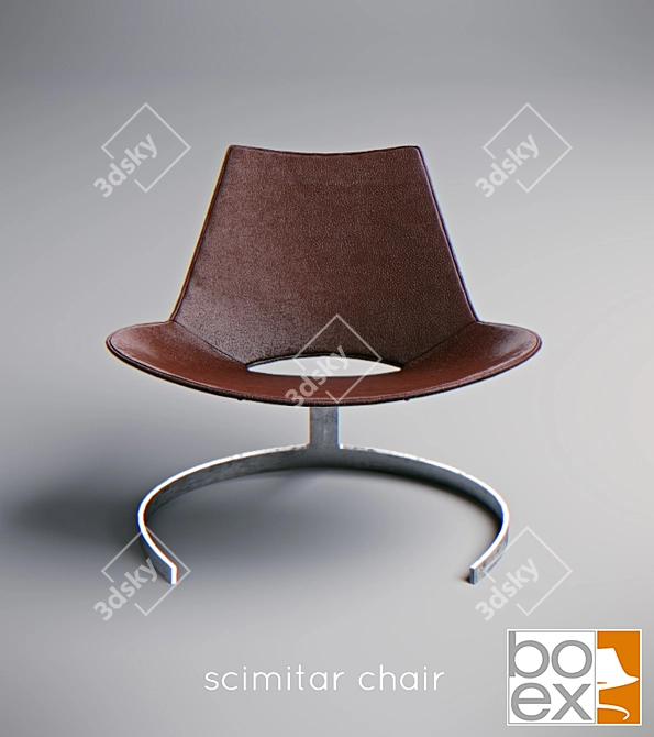 Elegant ErgoScimitar Chair 3D model image 1