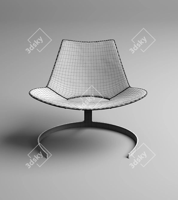 Elegant ErgoScimitar Chair 3D model image 2