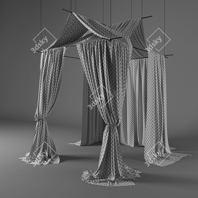 Bed Canopy: Stylish and Functional 3D model image 2