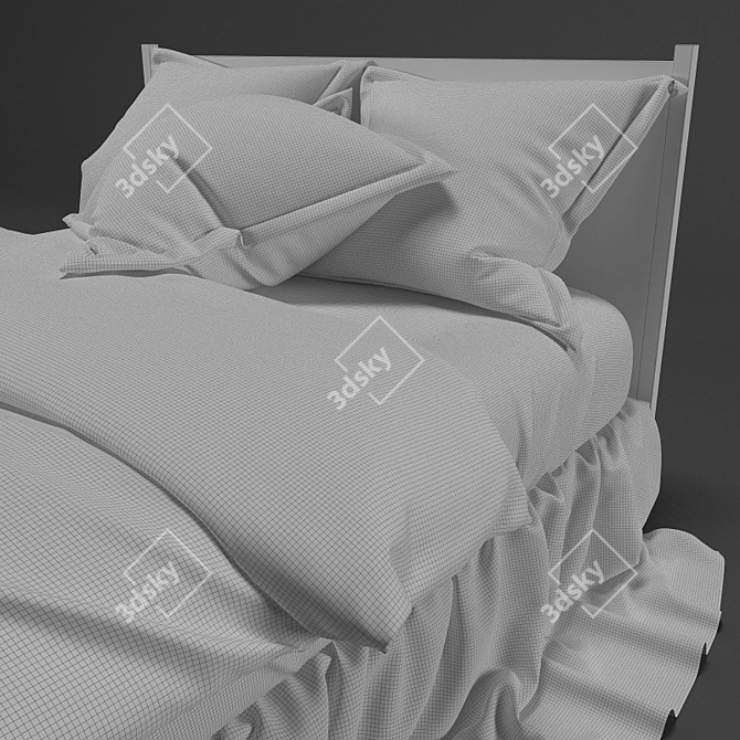 Ruffled Canopy Bed 3D model image 3