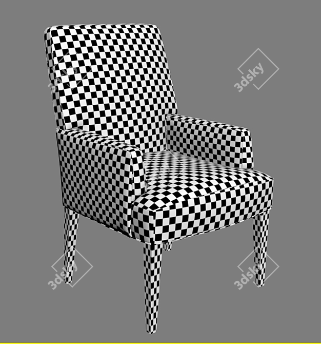 Elegant Astor Dining Armchair 3D model image 2