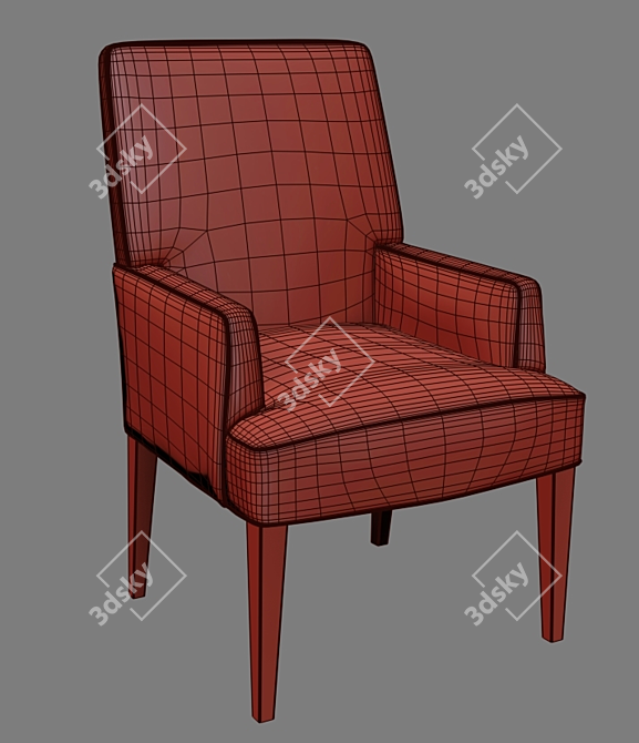 Elegant Astor Dining Armchair 3D model image 3