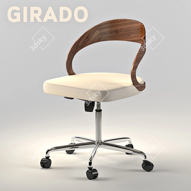 Leather Woodback Chair | Girado 3D model image 1