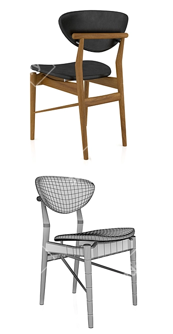 Finn Juhl 108 Chair: Iconic Design 3D model image 3