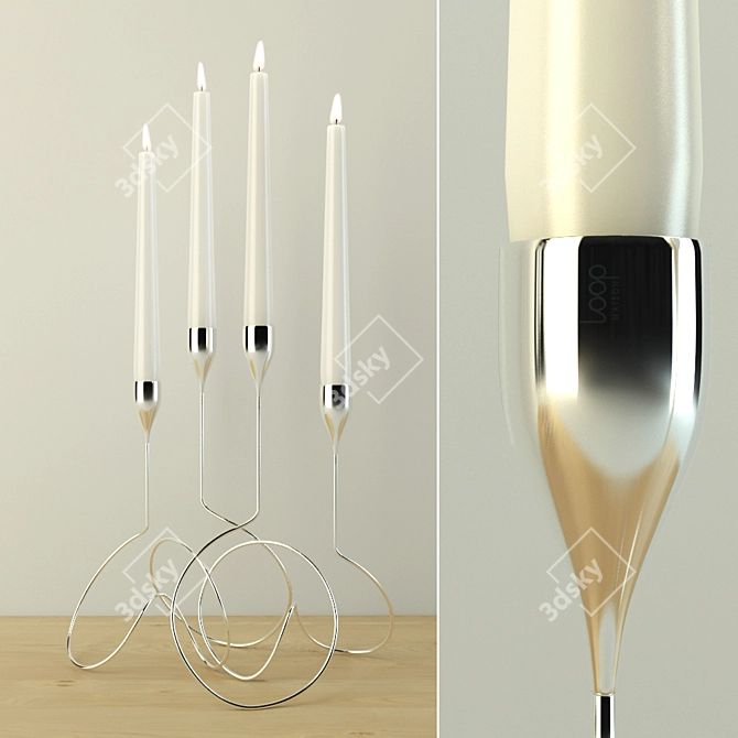 Golden Spiral Candlestick: Elegant Harmony by Black+Blum 3D model image 2