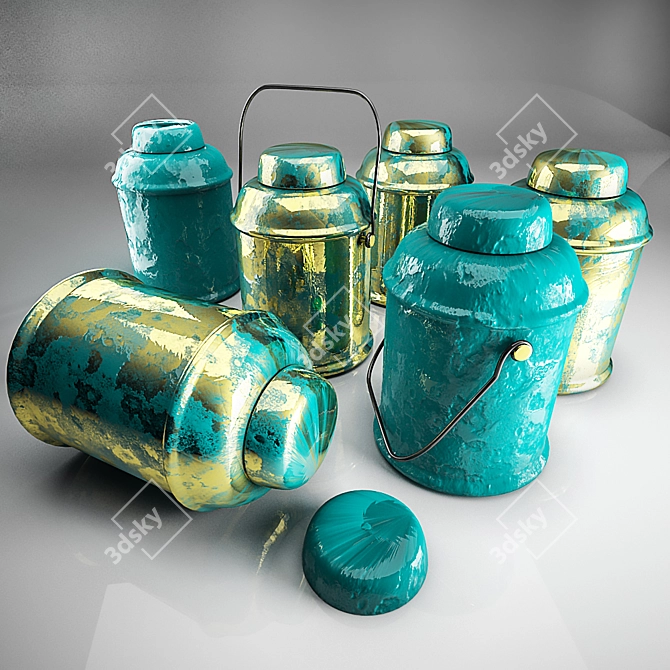 Stylish Glass Jars for Storage 3D model image 1