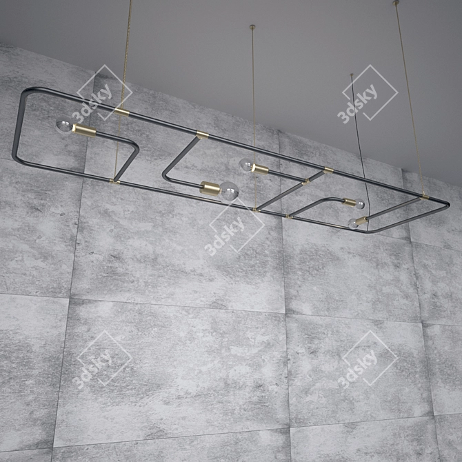 Elegant Aluminum Pendant Light 3D model image 3