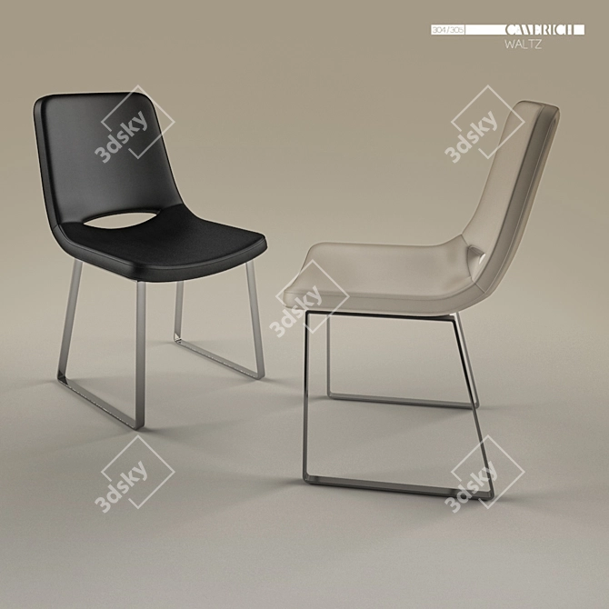 Elegant WALTZ 2 Chair 3D model image 1