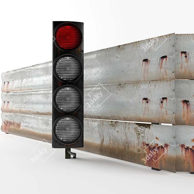 Race Track Barrier & Traffic Lights 3D model image 2