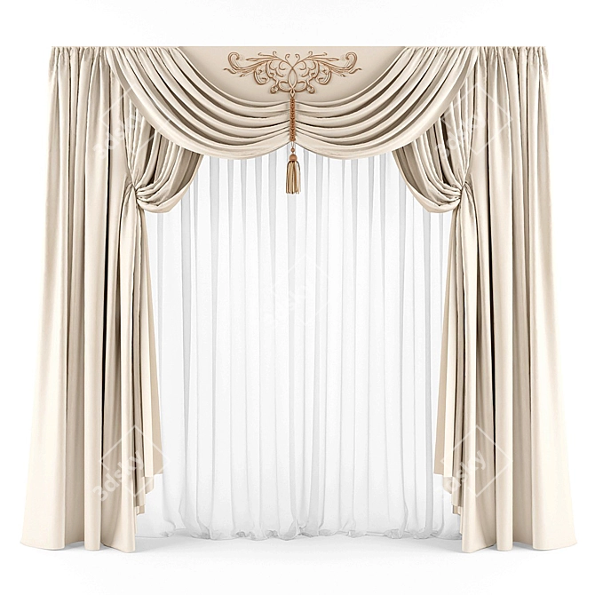 Classic Elegance: Curtains for Timeless Charm 3D model image 1