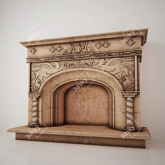 Timeless Elegance: Classic Fireplace 3D model image 1