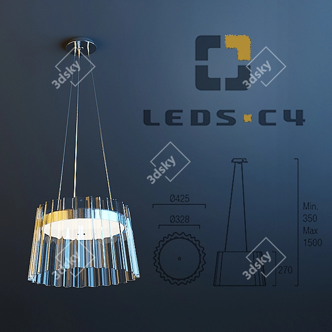 Sleek LED Pendant Light 3D model image 2