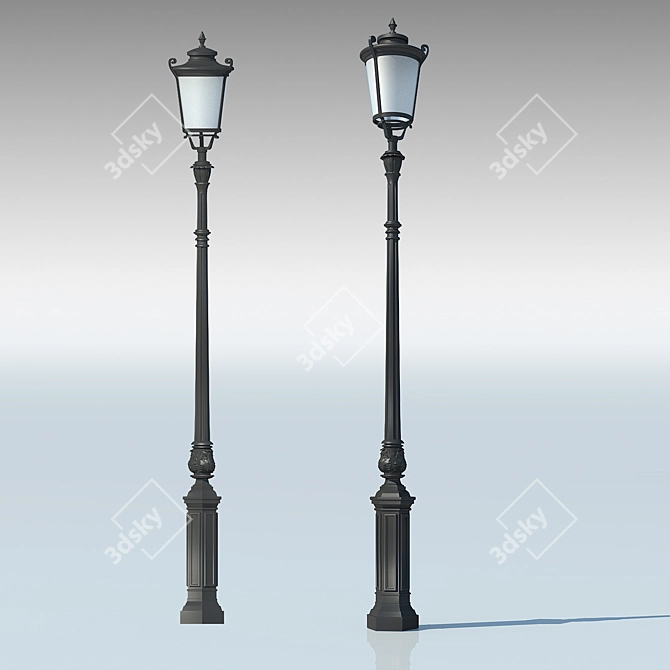 Archimetal Streetlight: Classic Illumination 3D model image 1