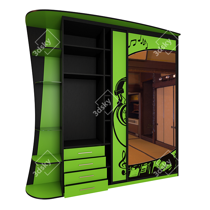 Eco Harmony Wardrobe 3D model image 1