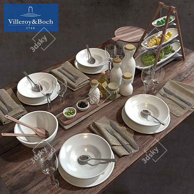 Elegant Villeroy&Boch Tableware 3D model image 1