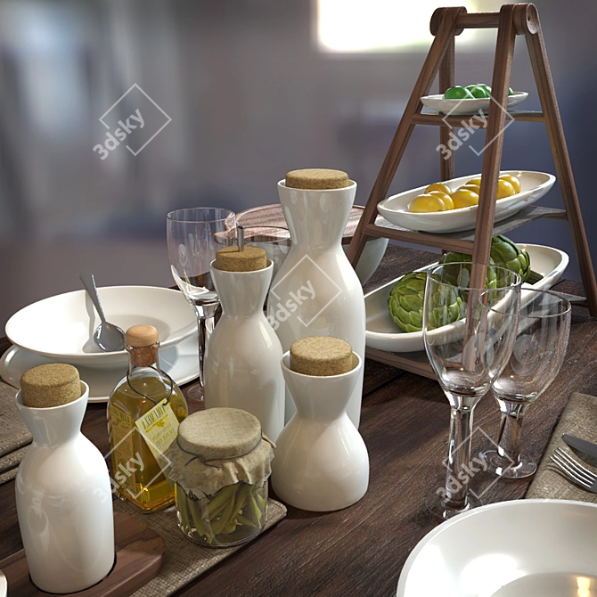 Elegant Villeroy&Boch Tableware 3D model image 2