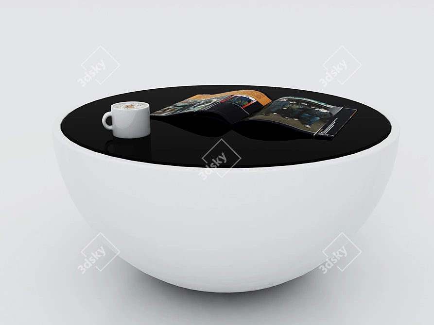 Modern Half Dome Coffee Table 3D model image 2