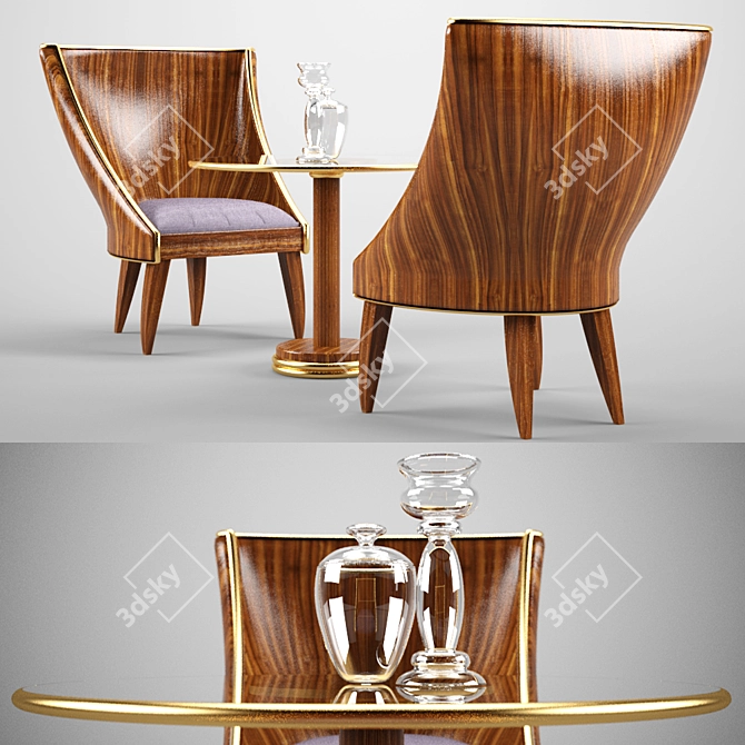 Stylish Sit-Out Set 3D model image 2