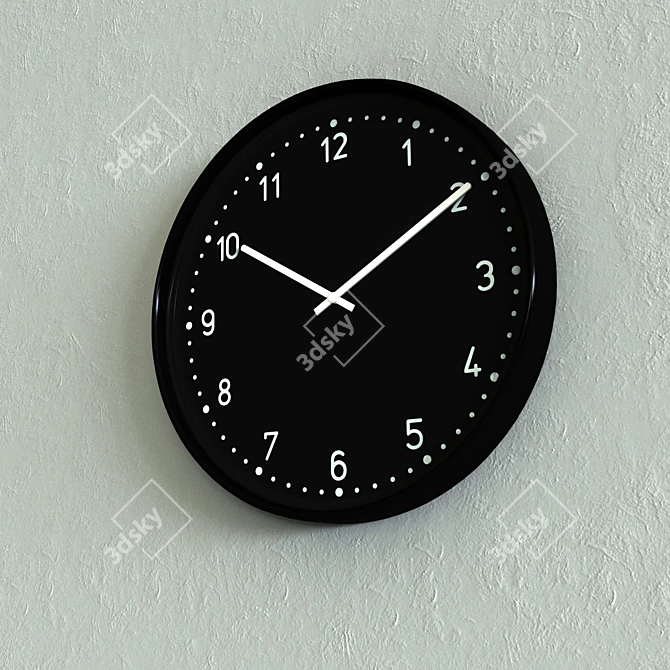 Sleek IKEA BUNDIS Wall Clock 3D model image 1