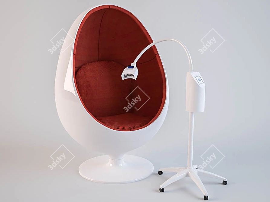 Egg Chair with Speaker: Ultimate Comfort and Immersive Sound 3D model image 1