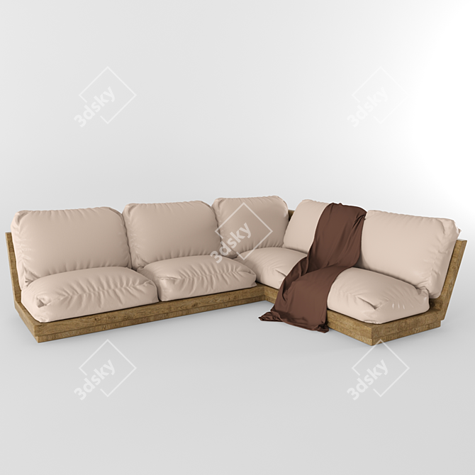 Modern Velvet Upholstered Sofa 3D model image 1