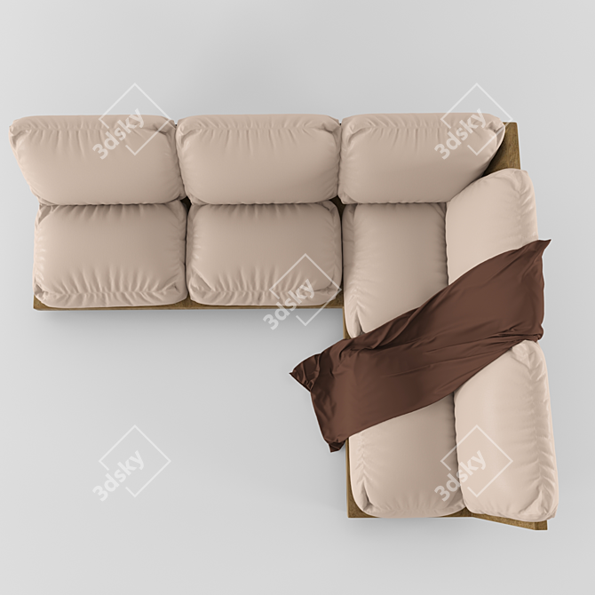 Modern Velvet Upholstered Sofa 3D model image 2