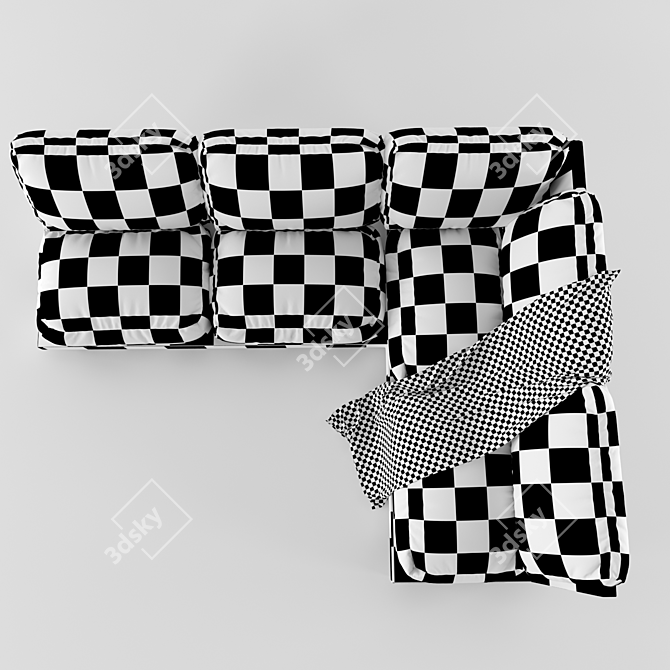 Modern Velvet Upholstered Sofa 3D model image 3