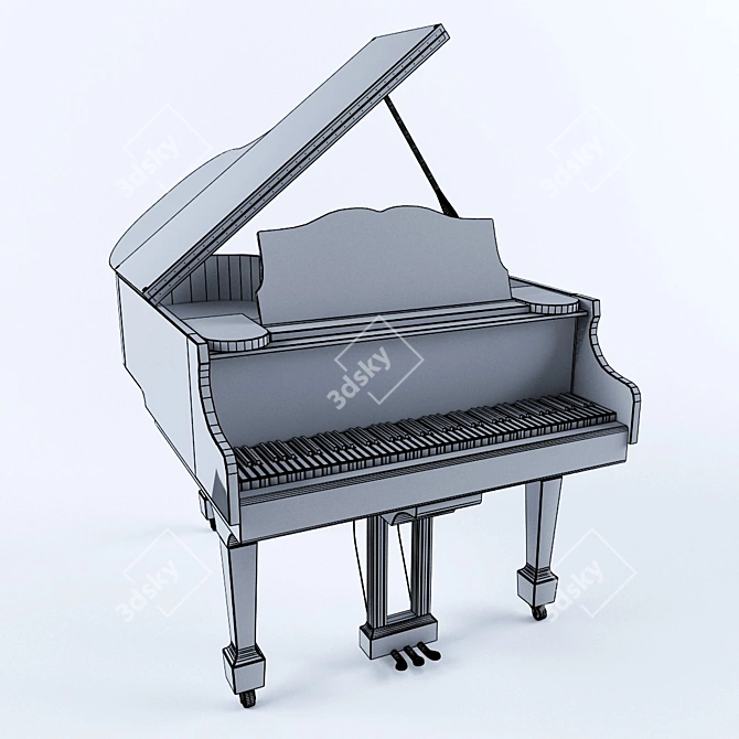 Classic Upright Piano 3D model image 3