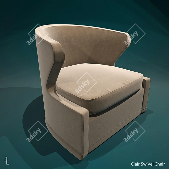 Stylish Clair Swivel Chair 3D model image 1