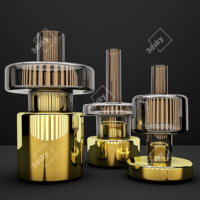 ArtDeco Vases: Elegance in Bloom 3D model image 1