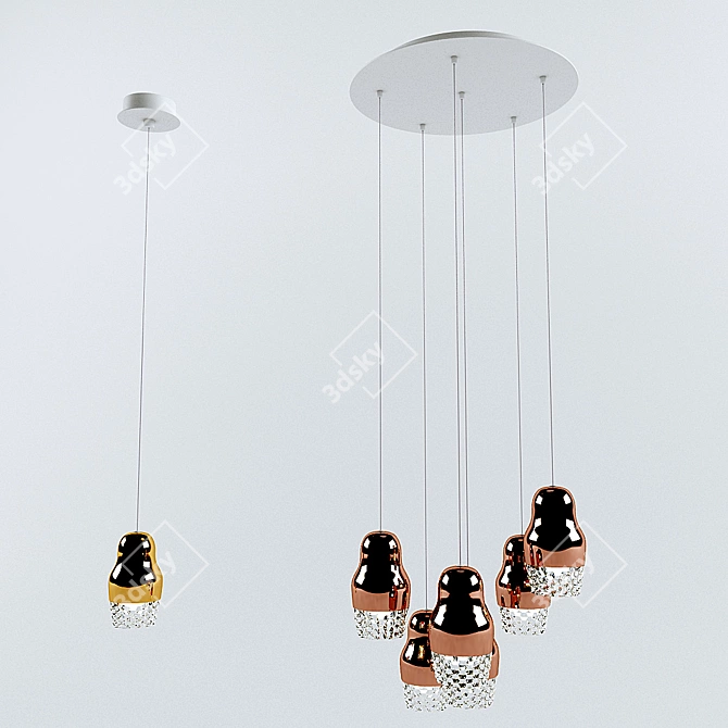 Elegant AXO LIGHT Fedora Pendant 3D model image 1