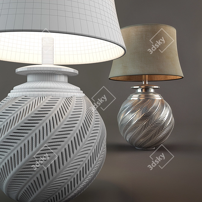 Elegant Nadia Hashed Table Lamp 3D model image 3