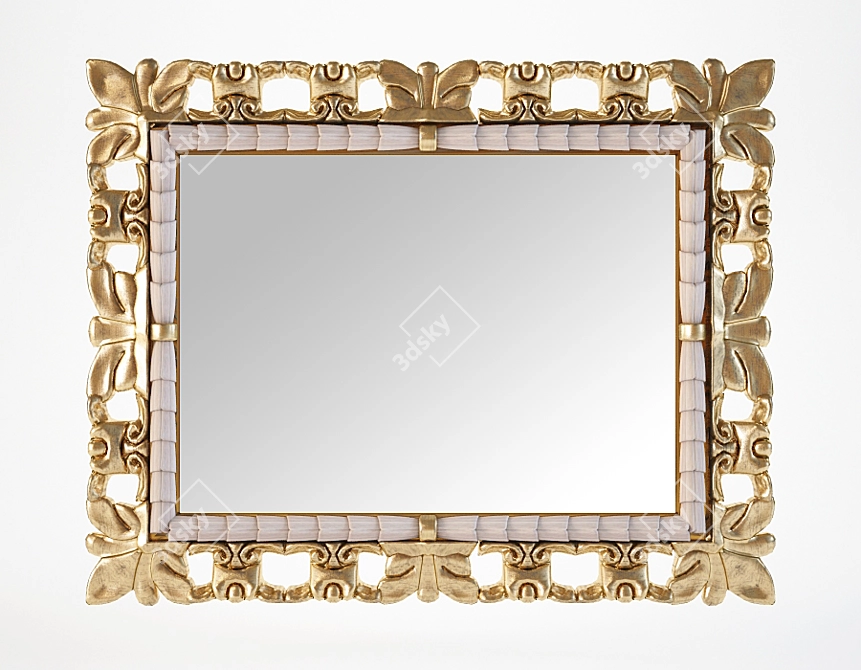 Golden Classic Mirror 3D model image 1